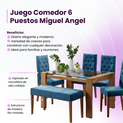 Juego de Comedor Miguel Angel  6 Puestos