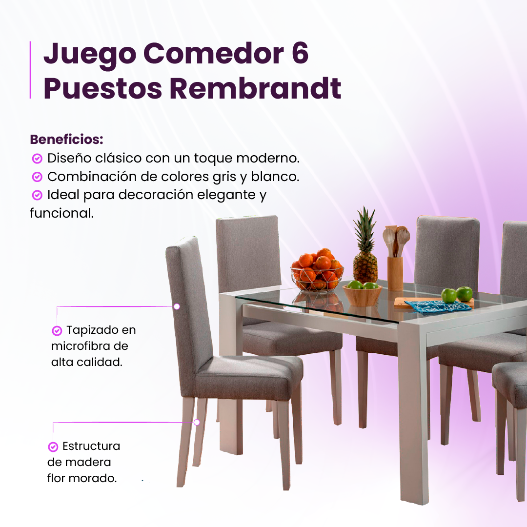 Juego de Comedor Rembrandt 6 Personas