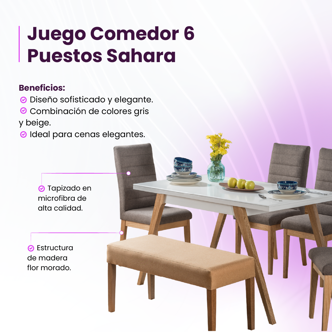 Juego de Comedor Sahara - 6 Puestos