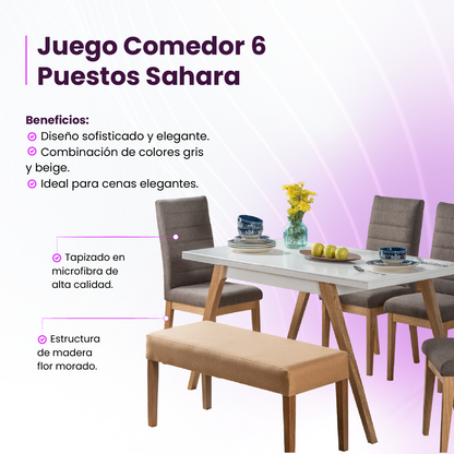 Juego de Comedor Sahara - 6 Puestos