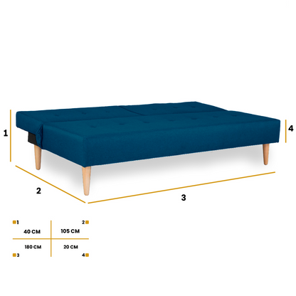 Juego de sala Otoño (Sofá Cama + Comedor 4 puestos + Mesa Auxiliar + Sillón Reclinable)